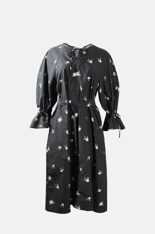 Felicia Dress Grey Rose Long Sleeve Hoodie