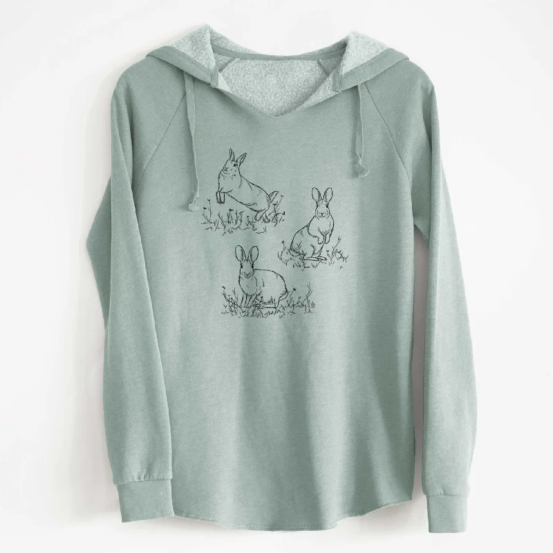 Eastern Cottontail Rabbit Trio - Sylvilagus floridanus - Cali Wave Hooded Sweatshirt Classic Zip Hoodie