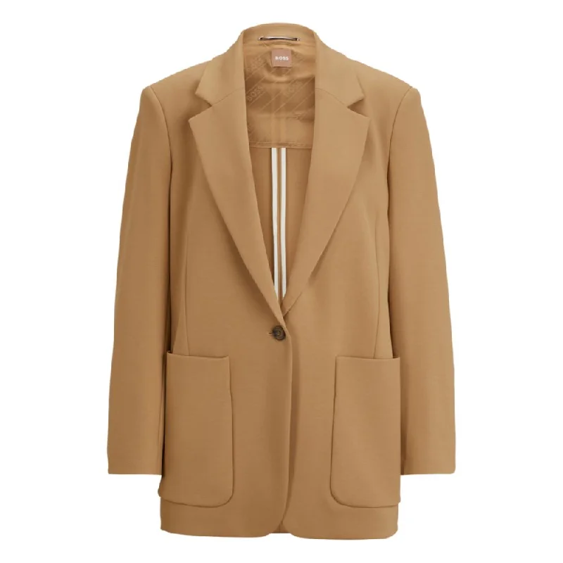 Relaxed-fit jacket in stretch jersey with half lining Blazers for Business Wear