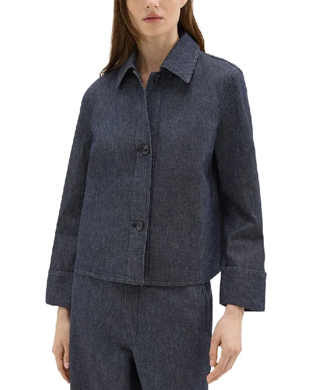 Theory Boxy Cuff Jacket Slim Fit Office Blazer