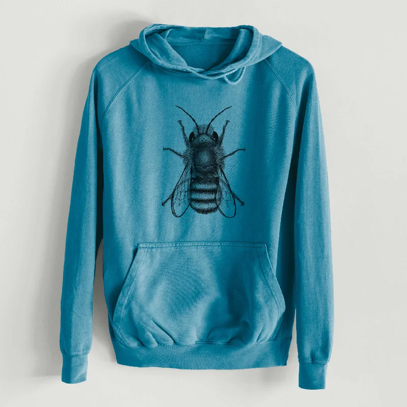 Osmia Bicornis - Red Mason Bee  - Mid-Weight Unisex Vintage 100% Cotton Hoodie Comfy Sweatshirts for Fall
