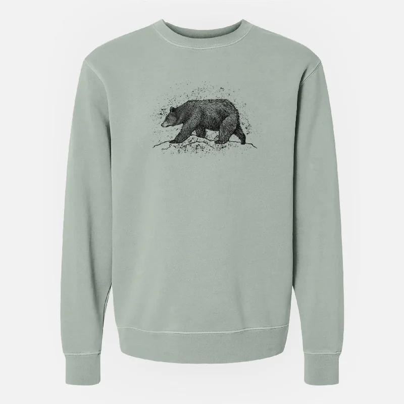 Black Bear - Unisex Pigment Dyed Crew Sweatshirt Warm Sweatshirt Designs