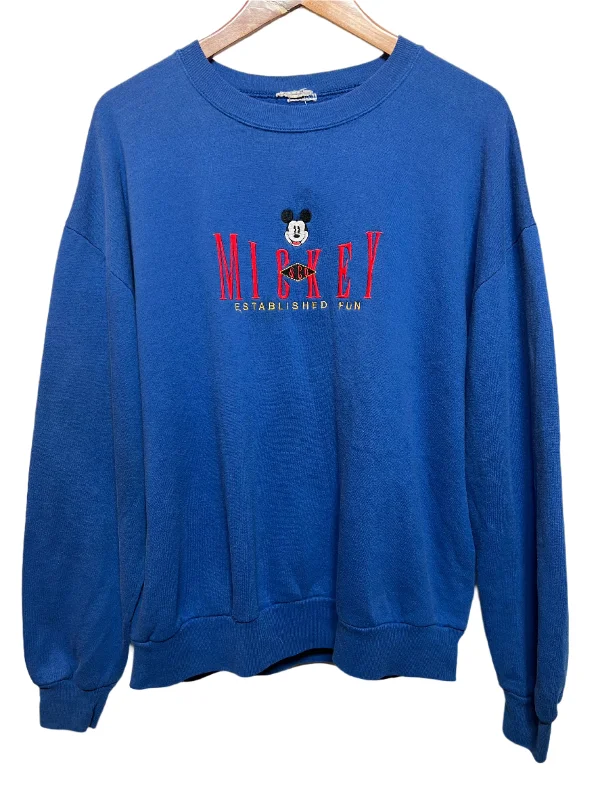 Mickey Blue Sweatshirt (Size L) Zip-up Hoodie for Women