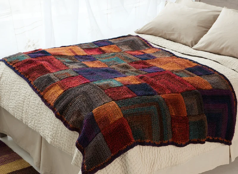 Tweedy Mitered Afghan (Crochet)
