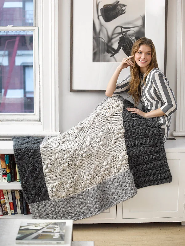 Neutral Cabled Afghan Pattern (Knit)