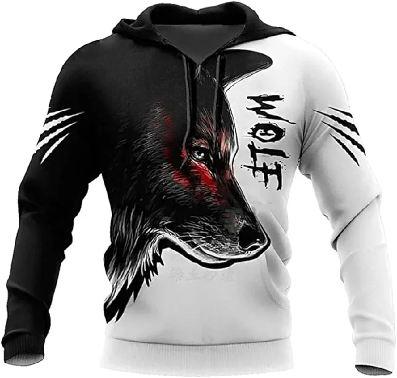 Wolf Print Men's 3D Hoodie M S4245214