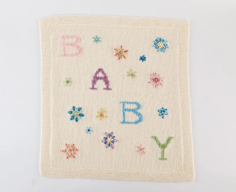 Embroidered Baby Blanket Pattern (Knit)