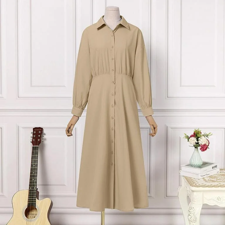ZANZEA Women Casual Turn-Down-Collar Long Sleeve Irregular Party Dress 2XL S4286286