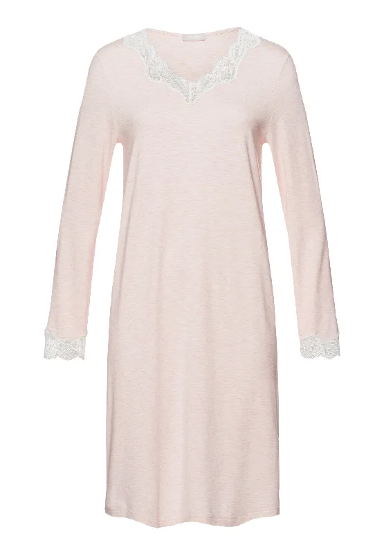 Natural Elegance Long Sleeve Nightgown 100cm | Rose Melange 74832-2899 Women's pajama sets