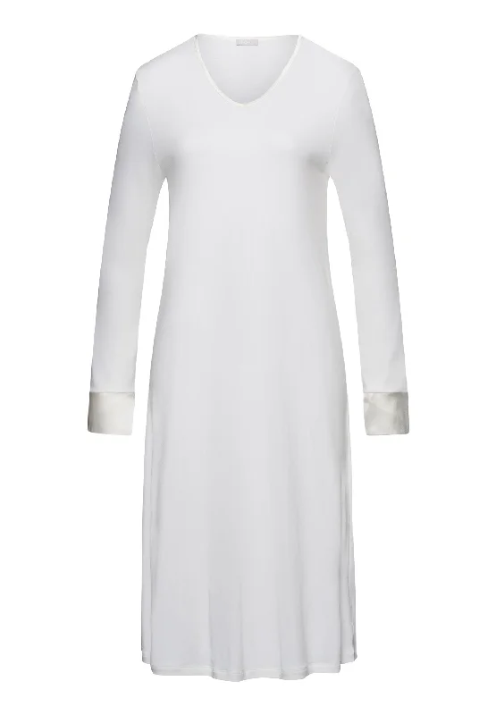 Virginia Long Sleeve Nightgown 110cm | Off White 74875-102 Silk pajama sets