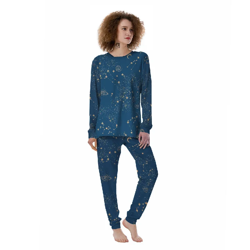 Constellation Cosmic Print Pattern Women's Pajamas Family matching pajama sets