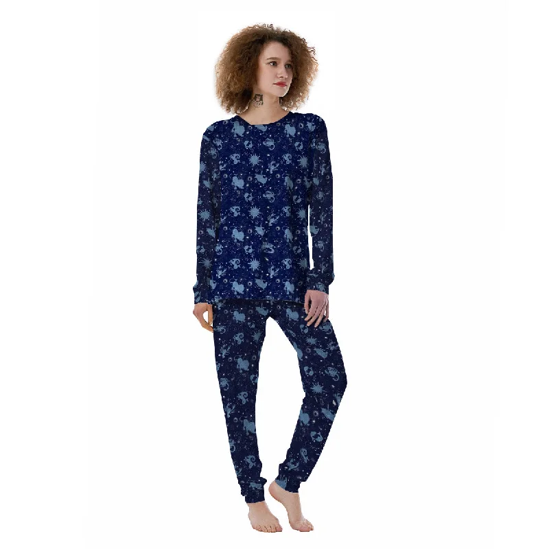 Constellation Signs Zodiac Print Pattern Women's Pajamas Best-selling pajama sets 2024
