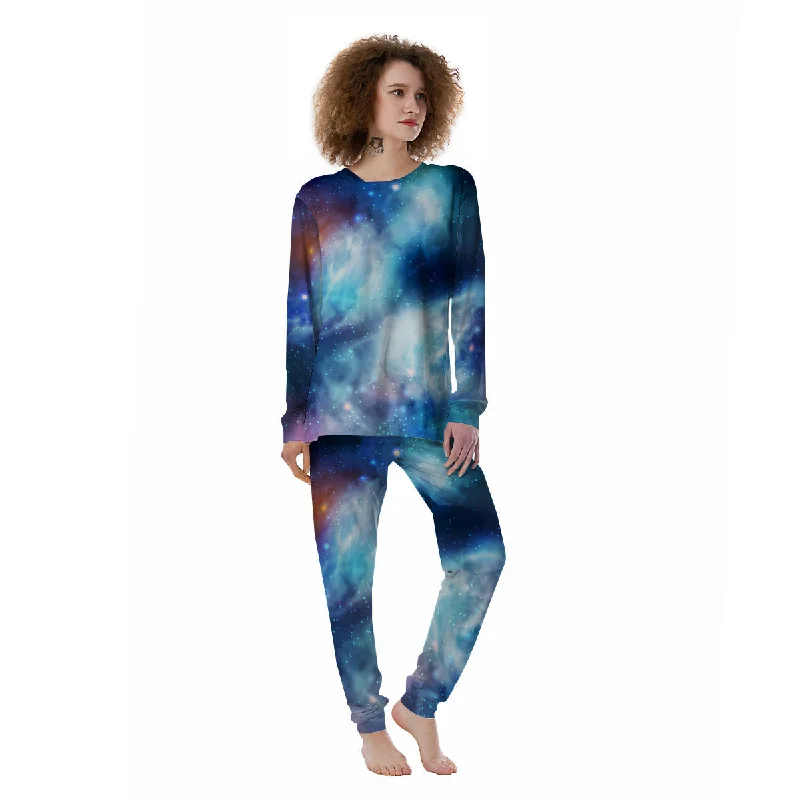 Cosmic Galaxy Space Blue Purple Print Women's Pajamas Sleepwear pajama sets