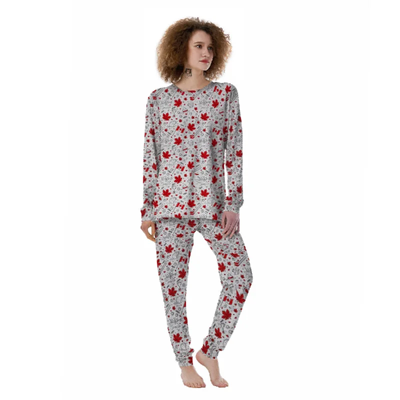 Country Canada Print Pattern Women's Pajamas Shorts pajama sets