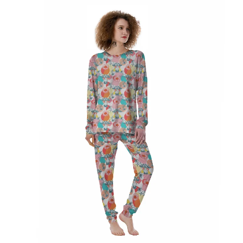Cow Colorful Print Pattern Women's Pajamas Summer pajama sets