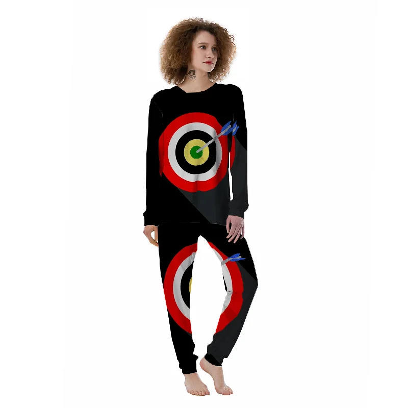 Darts Bullseye Print Women's Pajamas Flannel pajama sets