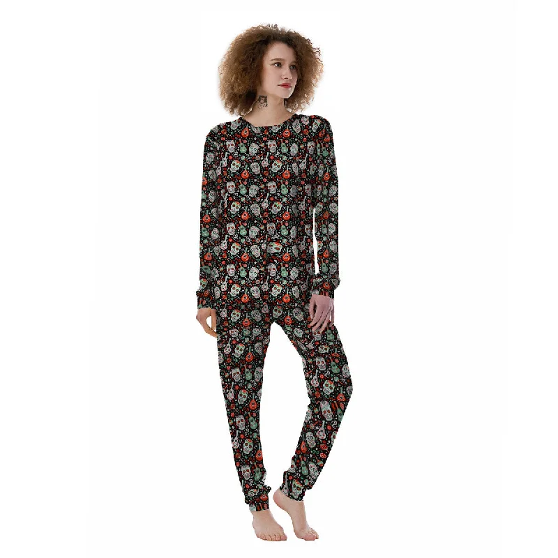 Day Of The Dead Calaveras Print Pattern Women's Pajamas Baby pajama sets