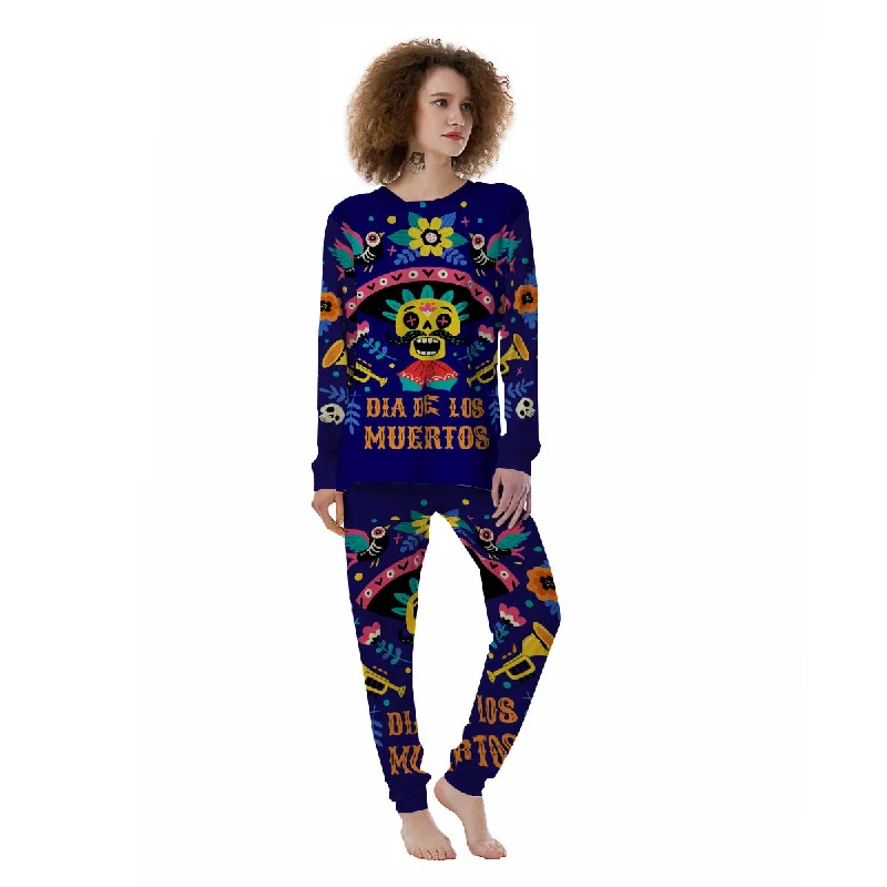 Day Of The Dead Cinco de Mayo Print Women's Pajamas Breathable cotton pajama sets