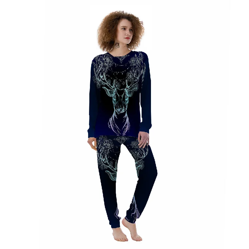 Deer Bohemian Spiritual Print Women's Pajamas Best pajama sets for teens