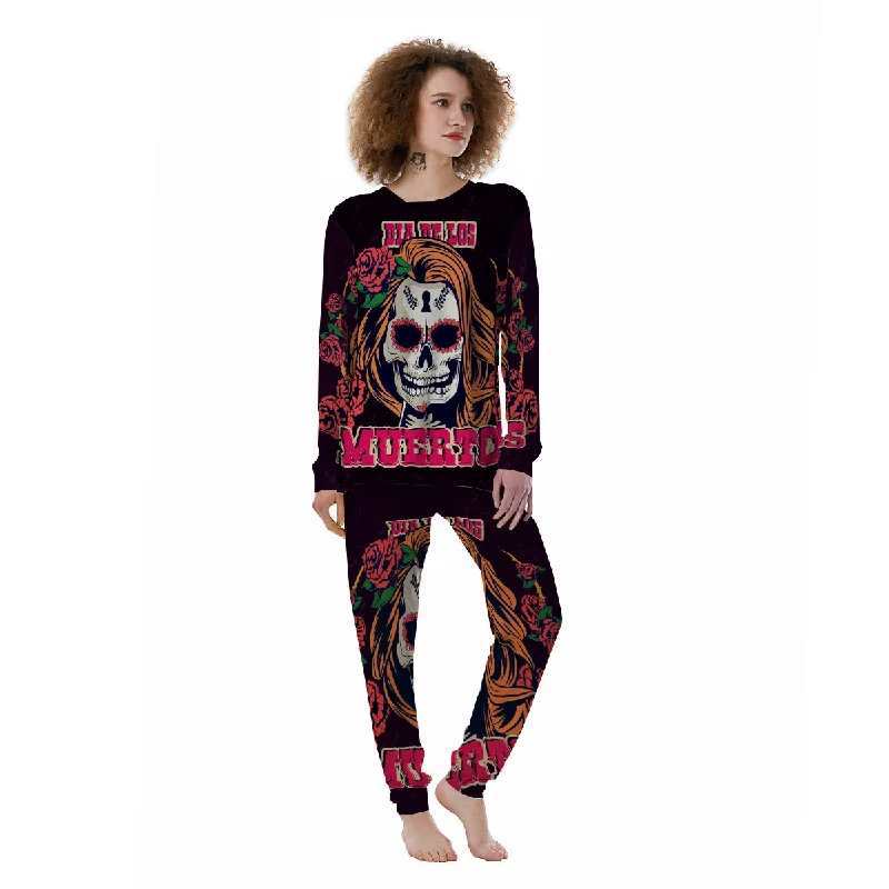 Dia De Los Muertos Calavera Girl Print Women's Pajamas Target pajama sets