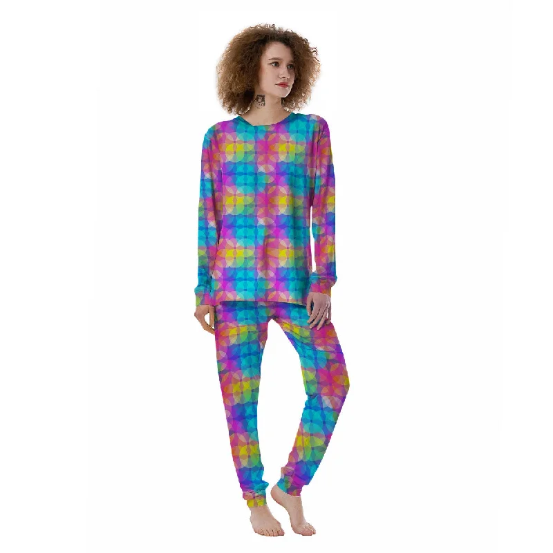 Disco Lights Colorful Print Pattern Women's Pajamas Calvin Klein pajama sets