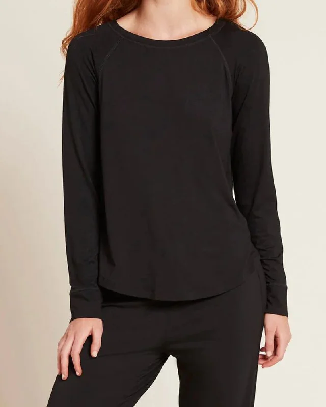 Goodnight Raglan Sleep Top by Boody in Black Summer pajama sets
