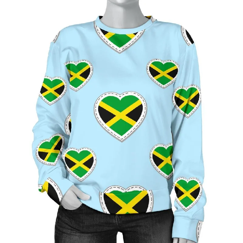 Jamaican Heart Pattern Print Women's Sweatshirt Comfortable sweaters for all seasons Jamaican Heart Pattern Print Women's Sweatshirt Comfortable sweaters for all seasons