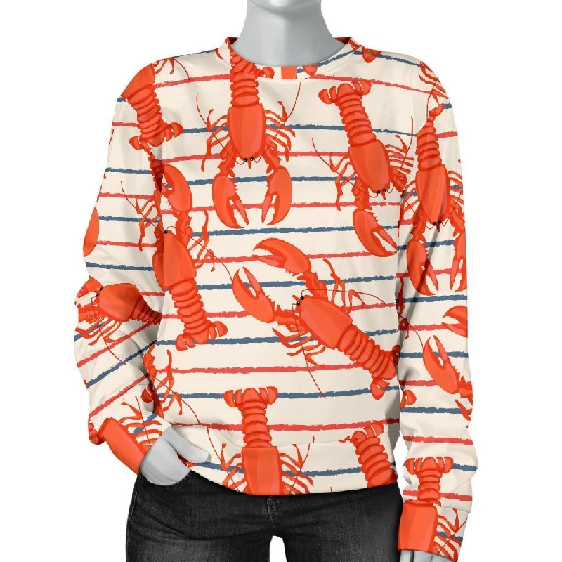 Lobster Print Pattern Women's Sweatshirt Adidas sweaters