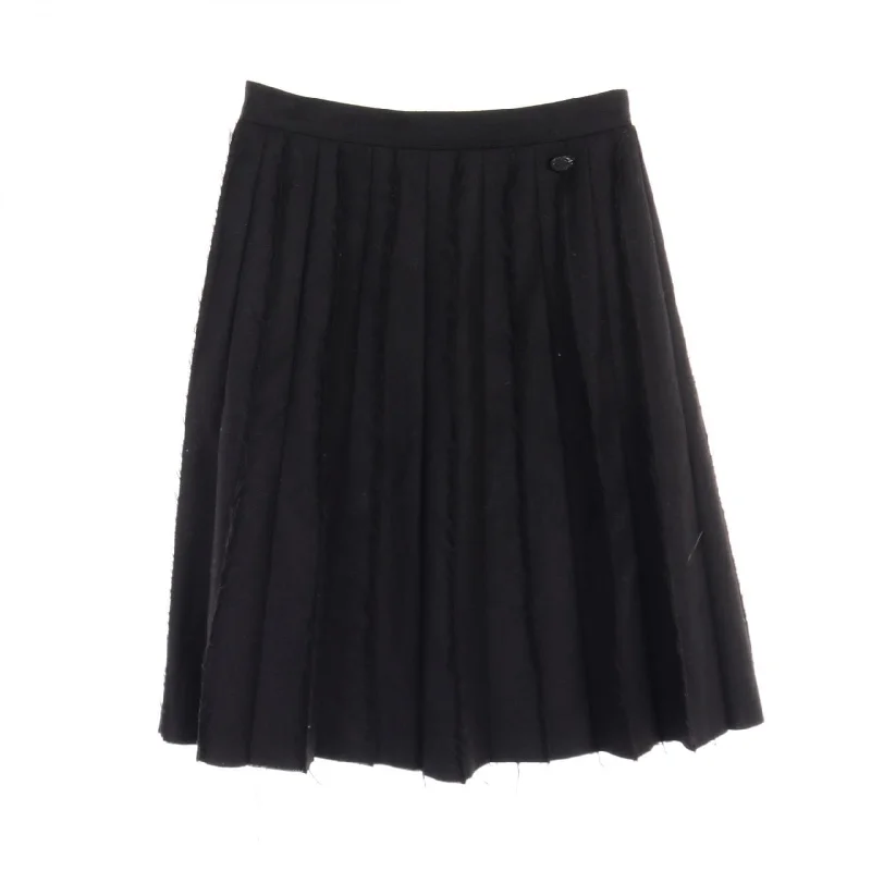 Chanel Wool Cashmere Skirt Black P39002 Gothic unclassified skirts