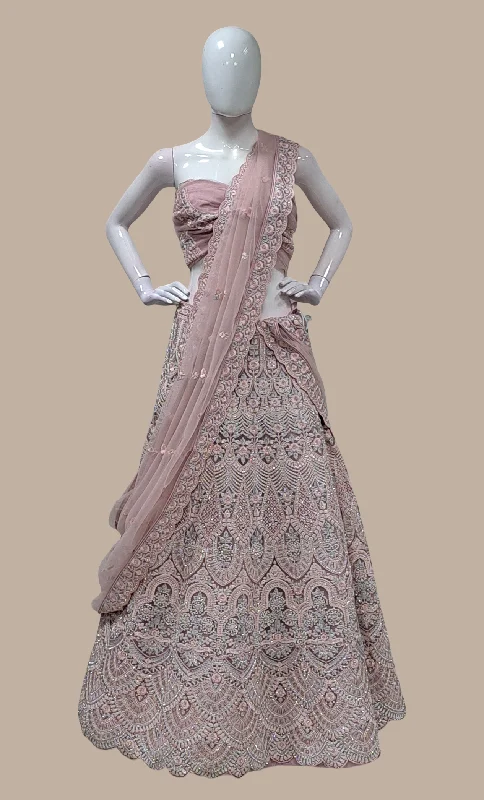 Dusty Mink Fully Embroidered Lengha Formal unclassified skirts