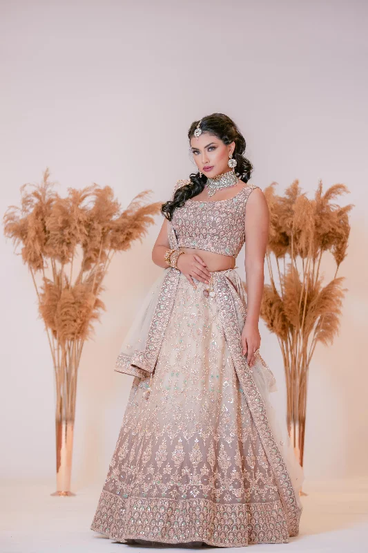 Zardozi highlighed Ombre Gota Pati Lehenga Monochrome unclassified skirts