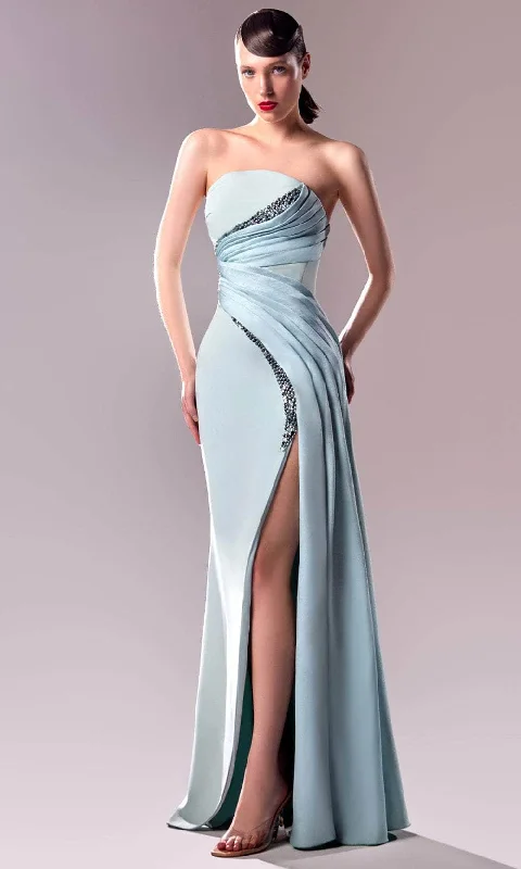 MNM Couture G1608 - Strapless Crystal Bead Embellished Gown Classic party dresses