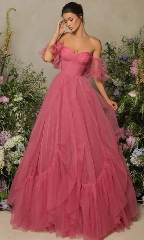 Tarik Ediz - 98037 Off Shoulder Tulle Enchanting Gown High-end party dresses