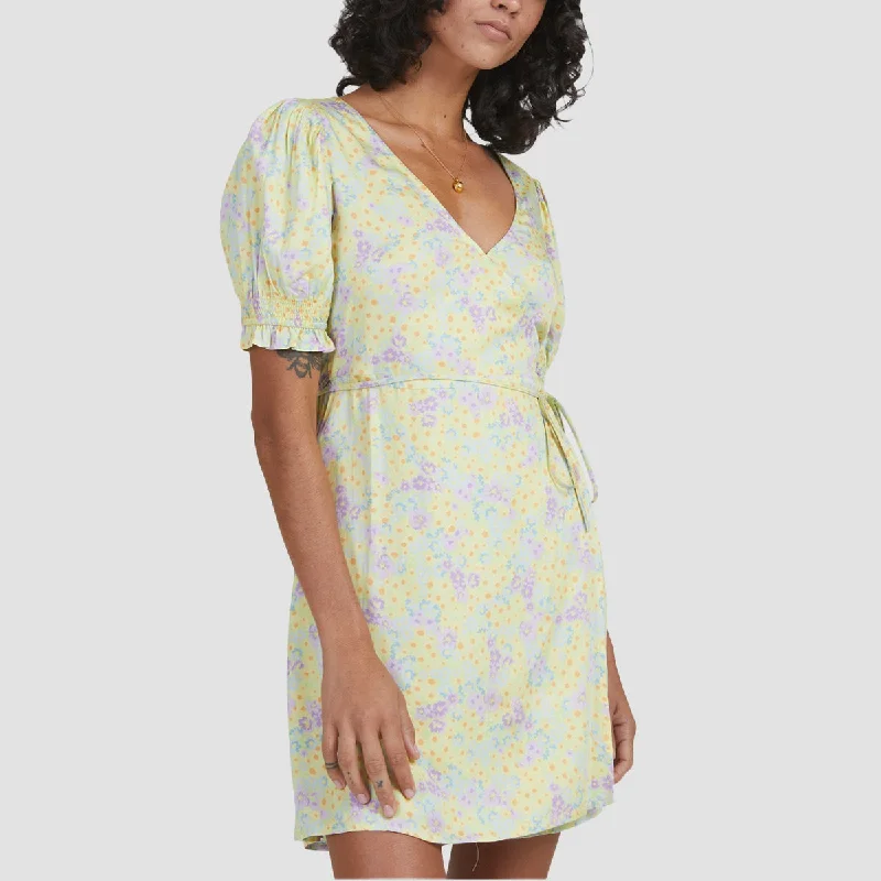 Billabong Tempest Wrap Dress Lemon Lime - Womens Everyday wear unclassified dresses