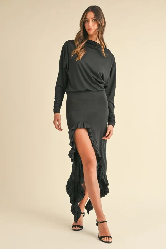 Driving Me Crazy Asymmetric Ruffle Dress Popular unclassified dresses