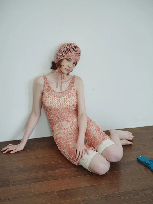 [FUN FROM FUN] SS 24 TAPE SHELL DRESS, PINK Printed unclassified dresses