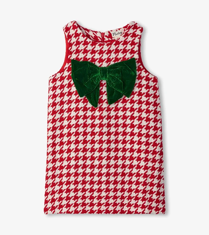Girls Big Bow Houndstooth Dress Vintage unclassified dresses