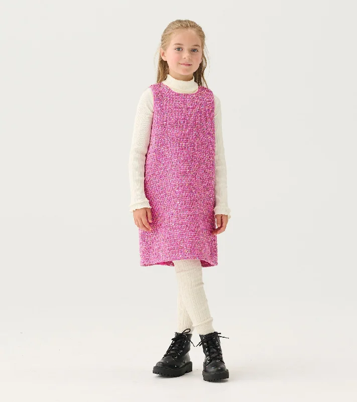 Girls Rose Violet Tweed Dress Mesh unclassified dresses