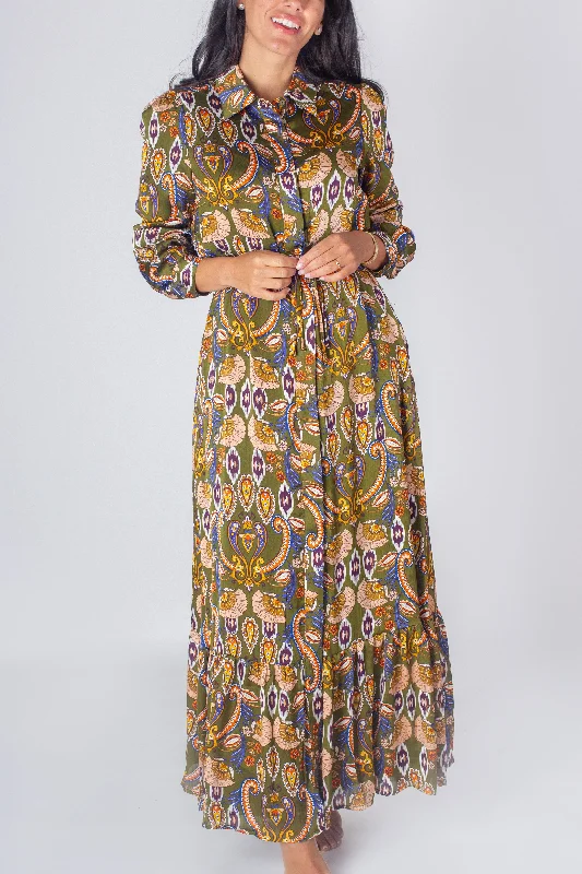 LEXI DRESS in OLIVE PAISLEY Dark color unclassified dresses