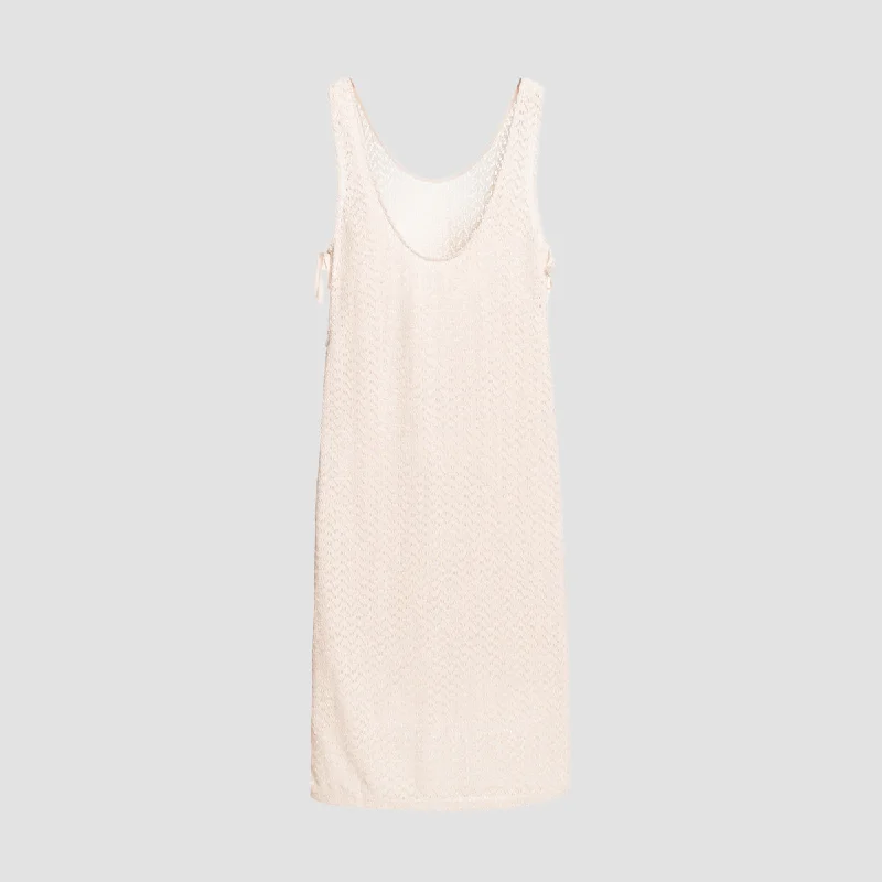 Roxy Beach Journey Crochet Dress Tapioca - Womens Open-back unclassified dresses