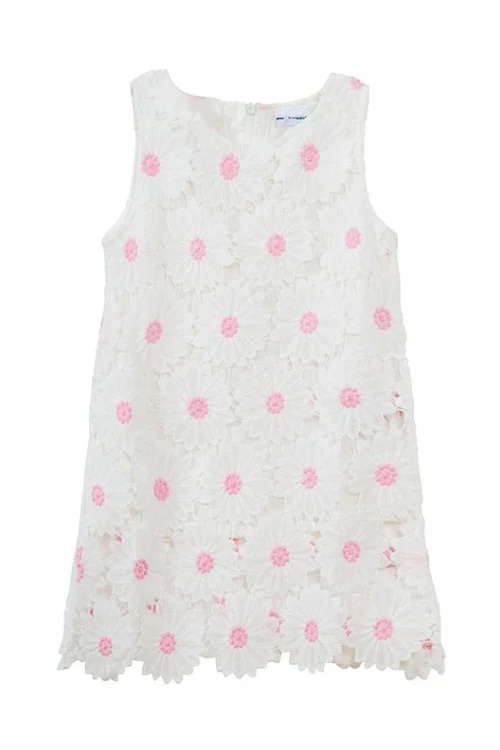 Toddler Girls Lace Dress Daisy Flowers Elegant Kids Sleeveless Dress A-line Dresses for Girls Cute Clothes Lace Bodycon Dress